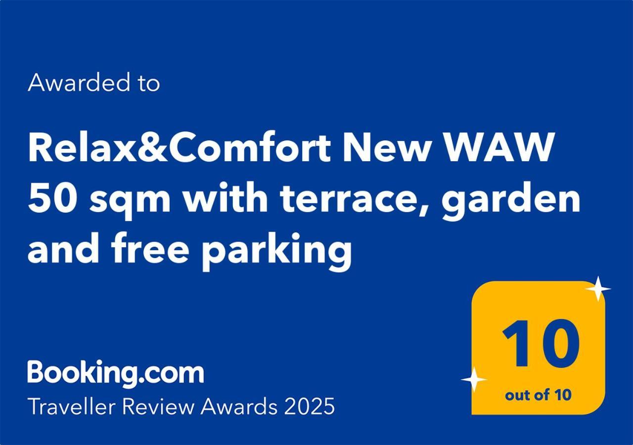 Relax&Comfort New Waw 50 Sqm With Terrace, Garden, Free Parking And Ac Varsó Kültér fotó